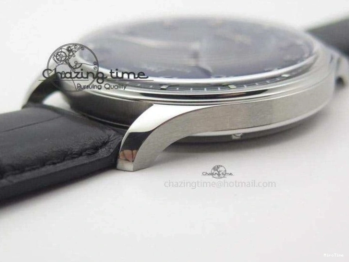 MIROTIME 0121 Portuguese IW545407 Black Dial ZF 1:1 Best Edition On Dark Blue Leather Strap DailyWear 7337